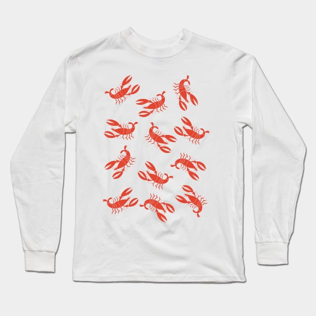 Lobsters All Over Long Sleeve T-Shirt by sombreroinc